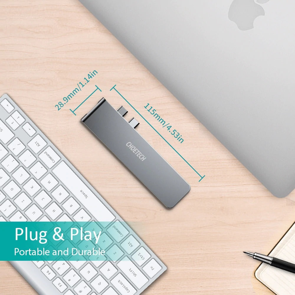 CHOETECH HUB-M14 USB-C 7 in 1 Expand Docking Station Hub for MacBook Pro V28-ELECHOHUBM14