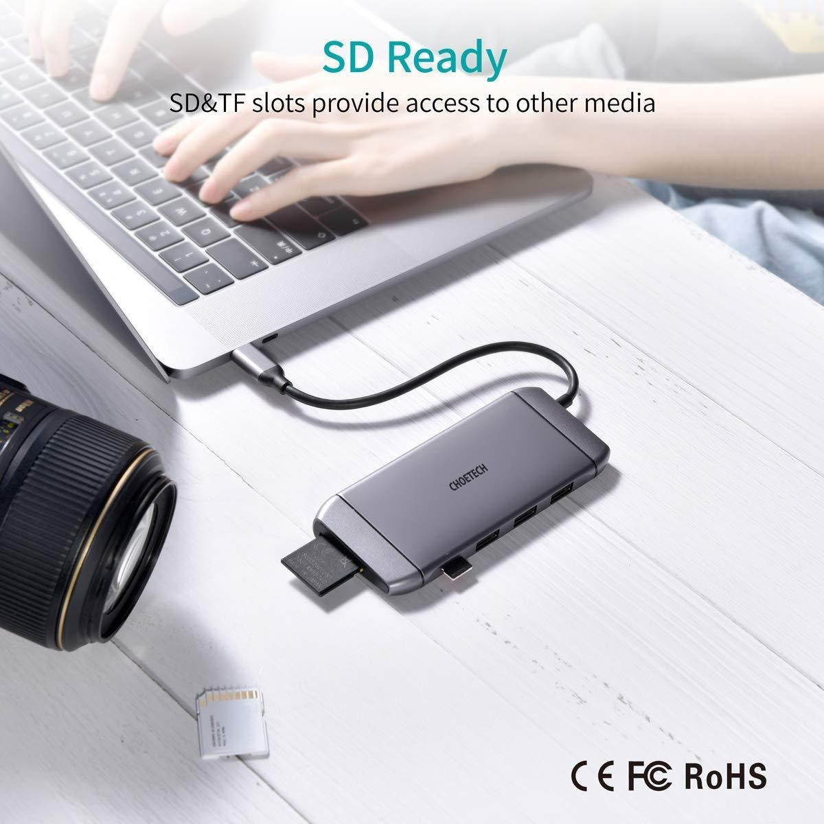 CHOETECH HUB-M15 USB-C 9-in-1 Multifunction Adapter V28-ELECHOHUBM15