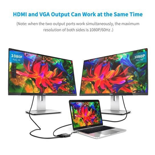 Choetech HUB-M17 USB-C TO HDMI VGA ADAPTER V28-ELECHOHUBM17