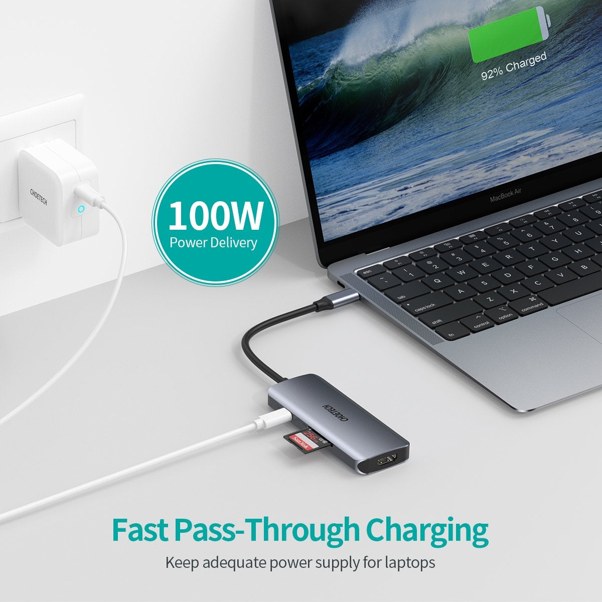 CHOETECH HUB-M19 USB-C 7-in-1 Multifunction Adapter V28-ELECHOHUBM19