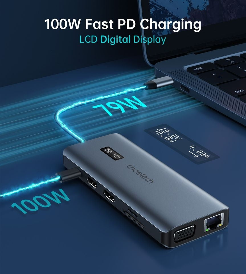 CHOETECH HUB-M26 12-in-1 USB-C Multiport Adapter V28-ELECHOHUBM26