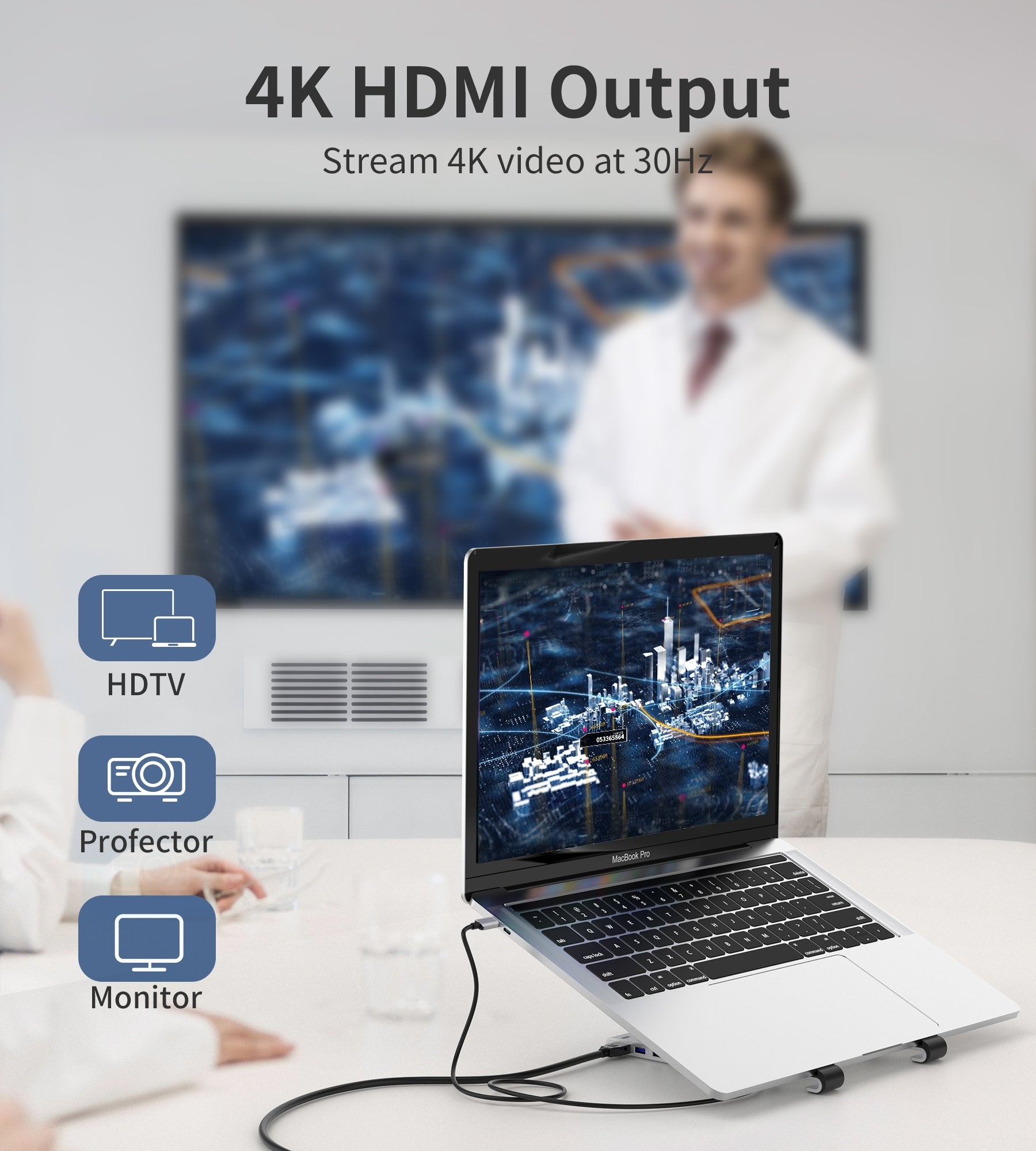 CHOETECH HUB-M43 7-in-1 USB-C Multiport Adapter with Foldable Laptop Stand V28-ELECHOHUBM43