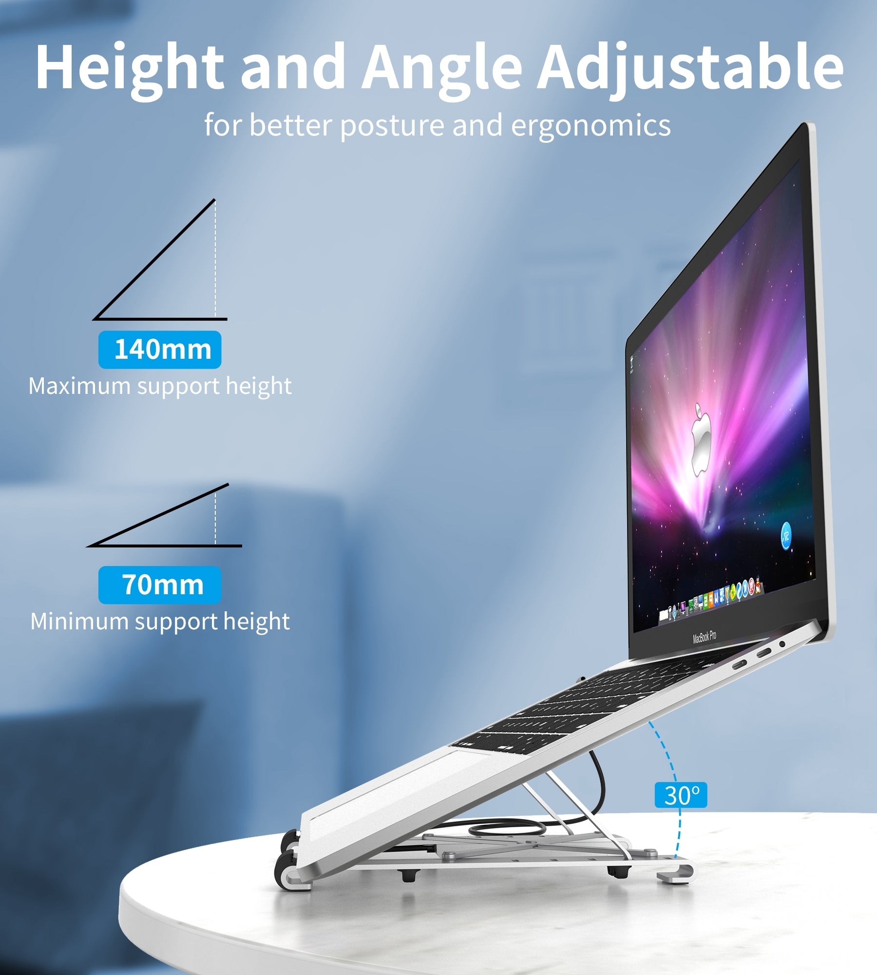 CHOETECH HUB-M43 7-in-1 USB-C Multiport Adapter with Foldable Laptop Stand V28-ELECHOHUBM43