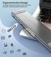 CHOETECH HUB-M48 7-in-1 Hub + Foldable Laptop stand USB-C to HDMI 4K/USB-A/TF&SD/USB-C with PD Charging V28-ELECHOHUBM48