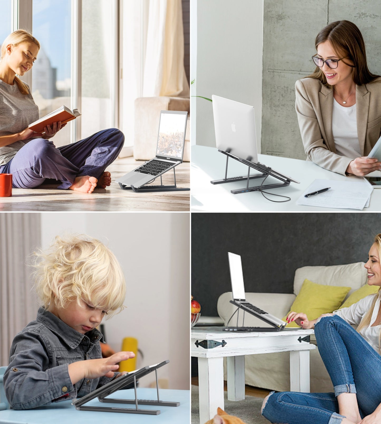 CHOETECH HUB-M48 7-in-1 Hub + Foldable Laptop stand USB-C to HDMI 4K/USB-A/TF&SD/USB-C with PD Charging V28-ELECHOHUBM48