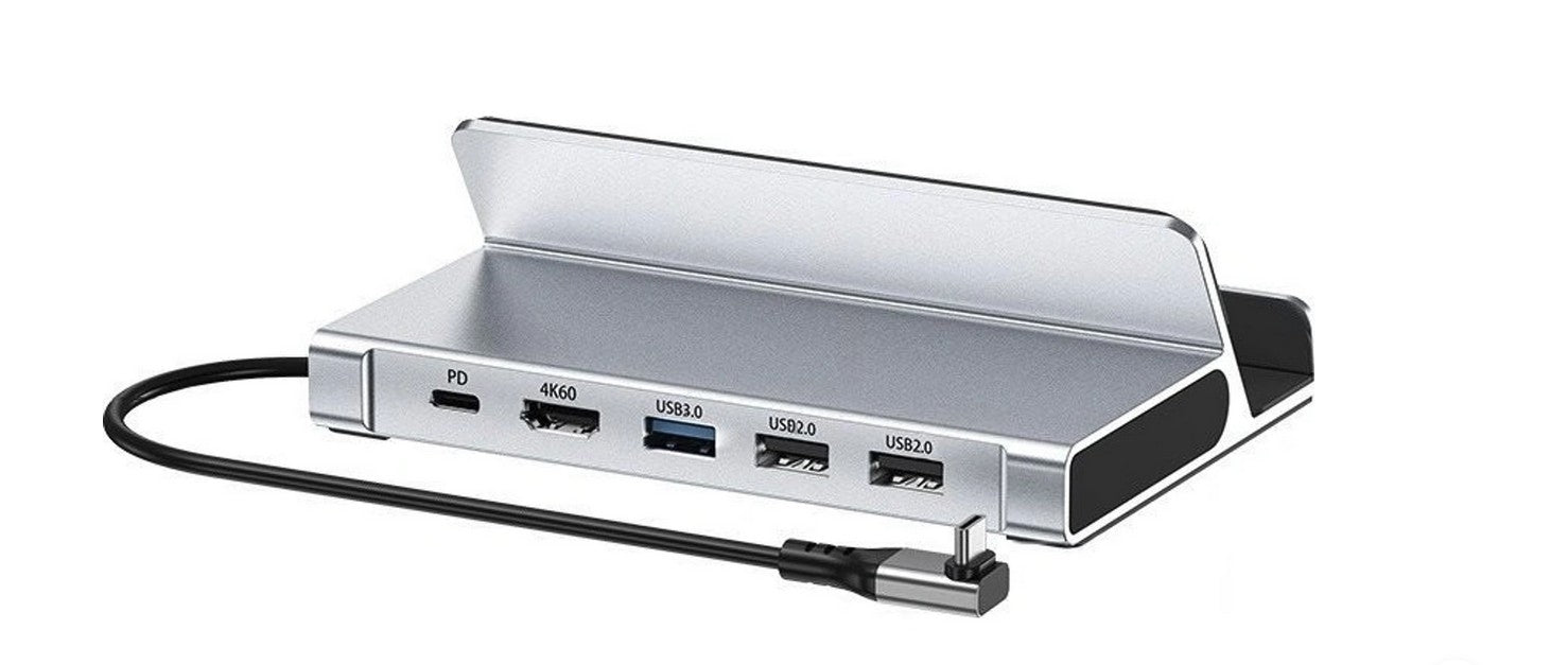 CHOETECH HUB-M77-GY PD100W 5-in-1 USB-C PD+HDMI+USB 3.0A/F+USB2.0 Steam Deck Docking Station V28-ELECHOHUBM77GY