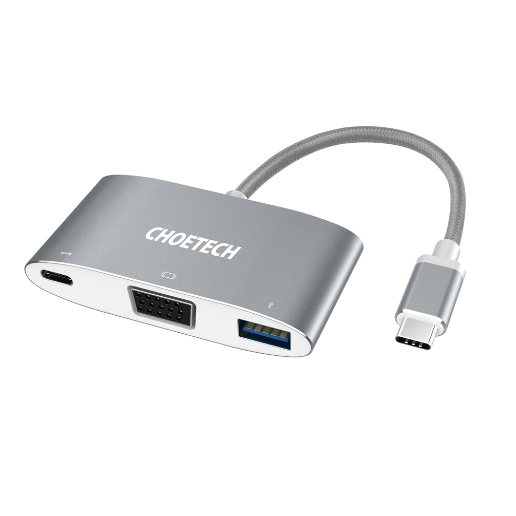 CHOETECH HUB-V02 USB-C to VGA & USB Multiport Adapter V28-ELECHOHUBV02