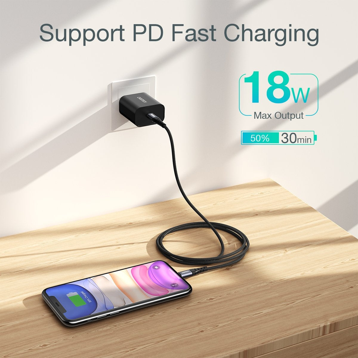 CHOETECH IP0041 USB-C To iPhone MFi Certified Cable 2M V28-ELECHOIP0041
