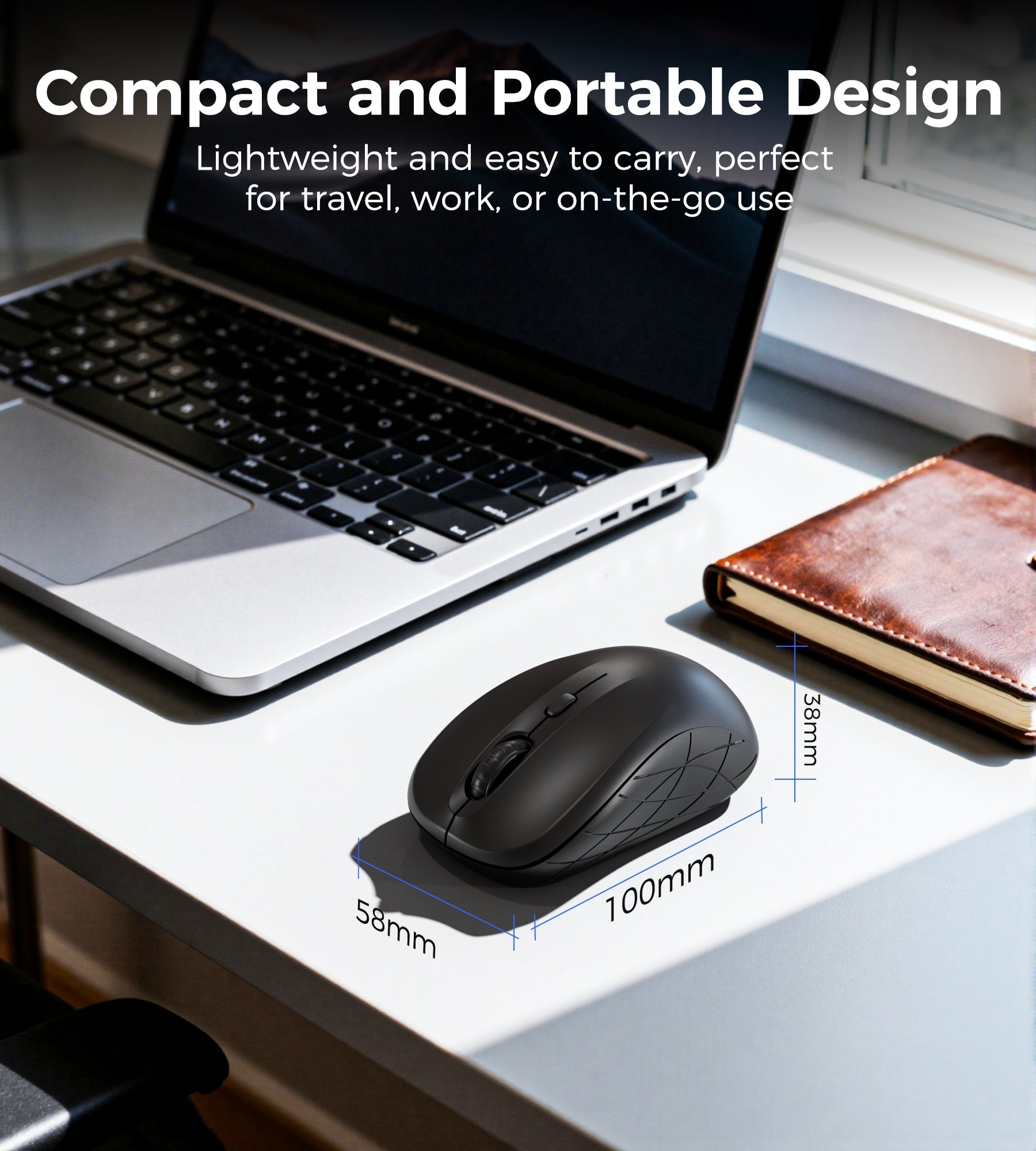 Choetech KB-002-BK 3-Level Adjustable 1600 DPI Wireless Mouse (Black) V28-ELECHOKB002BK