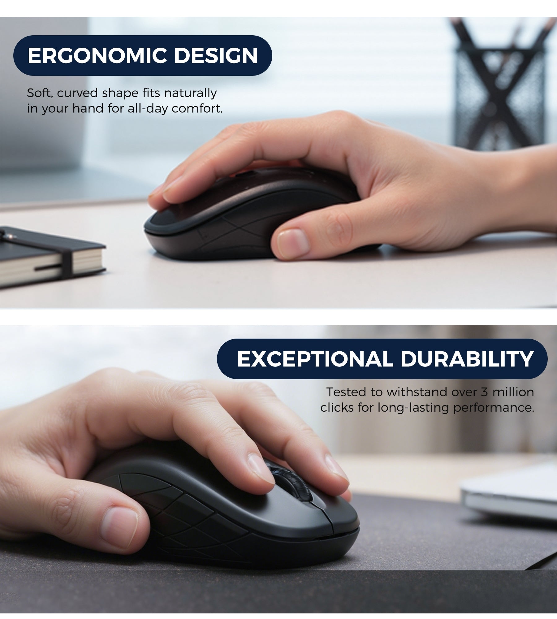 Choetech KB-002-BK 3-Level Adjustable 1600 DPI Wireless Mouse (Black) V28-ELECHOKB002BK