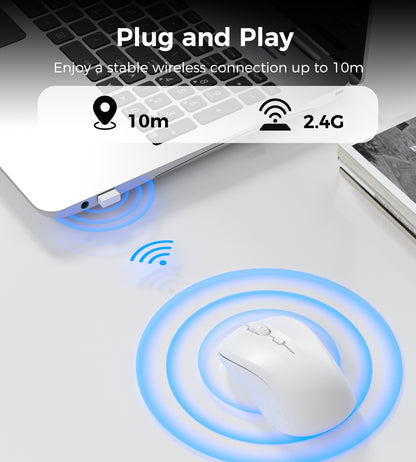 Choetech KB-002-WH single-mode 2.4G wireless mouse, white V28-ELECHOKB002WH