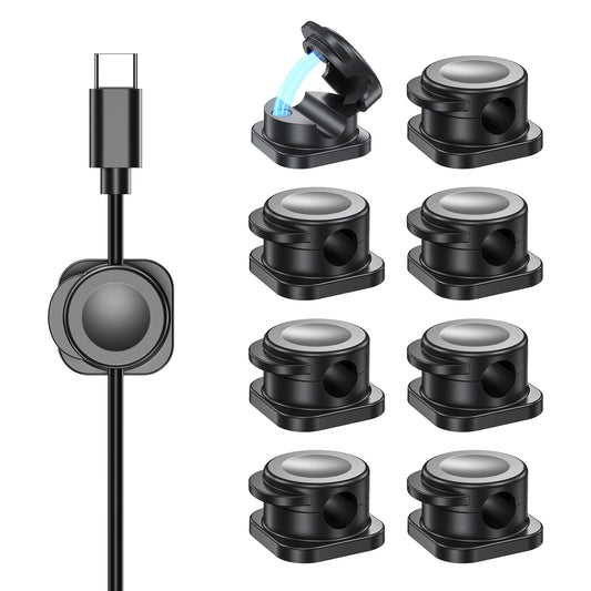 CHOETECH MCC001-BK 6 Pack Professional grade Magnetic Lock Cord Holder Clips Black V28-ELECHOMCC001BK