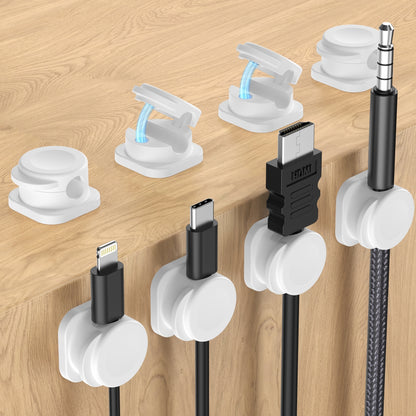 CHOETECH MCC001-WH 6 Pack Professional grade Magnetic Lock Cord Holder Clips White V28-ELECHOMCC001WH