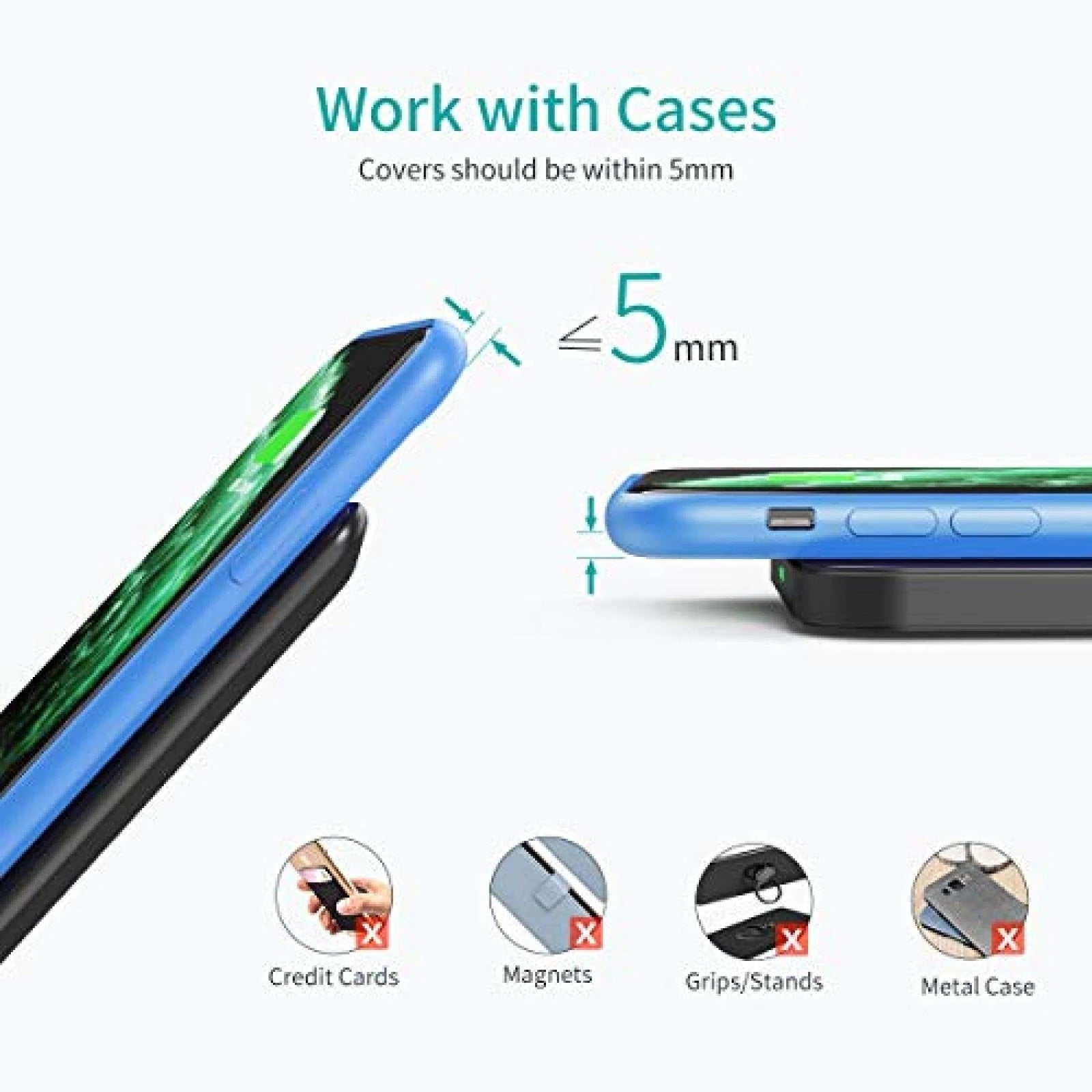 CHOETECH MIX00087 (T524S+T511S) Qi 10W/7.5W Fast Wireless Charging Stand and Pad V28-ELECHOMIX00087