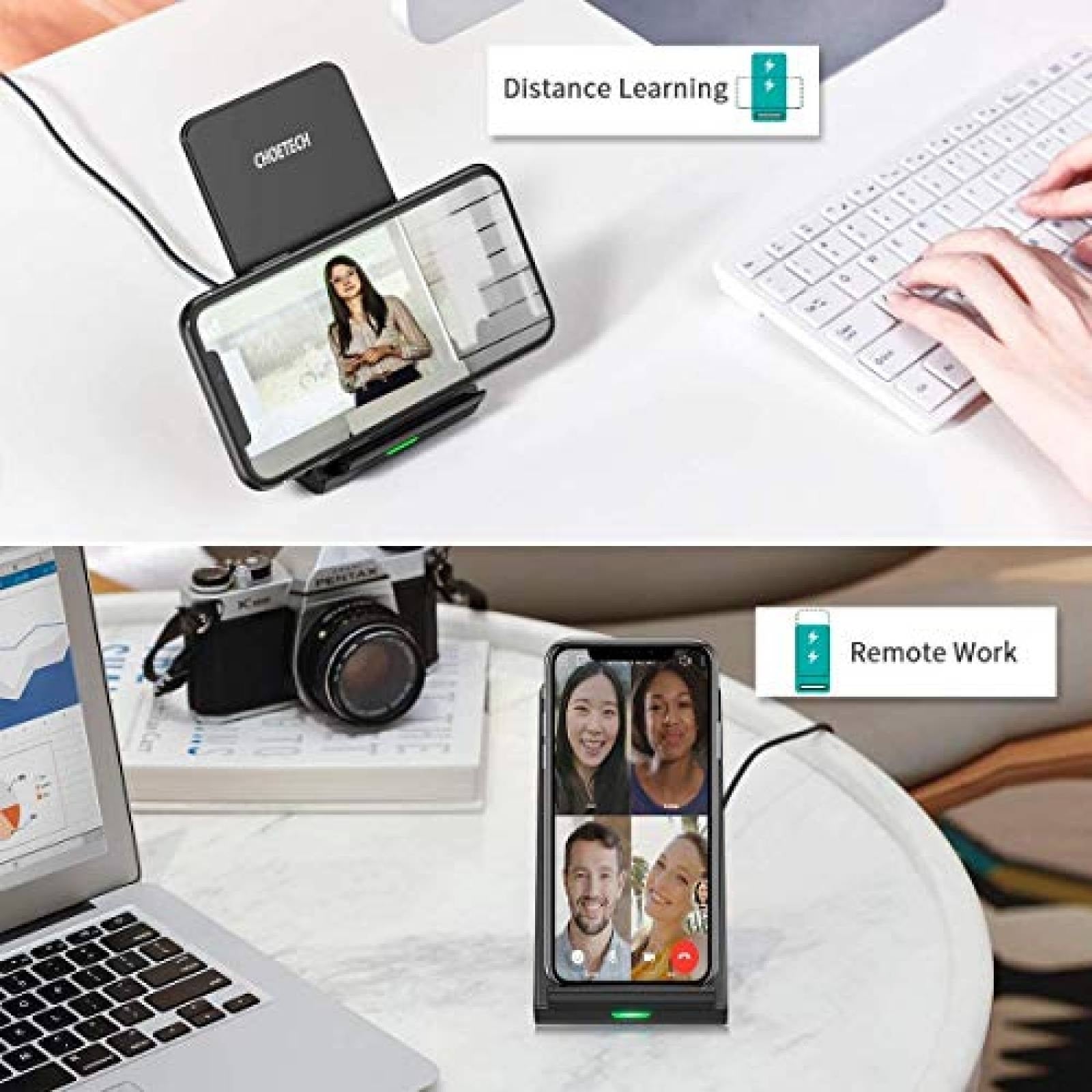 CHOETECH MIX00087 (T524S+T511S) Qi 10W/7.5W Fast Wireless Charging Stand and Pad V28-ELECHOMIX00087