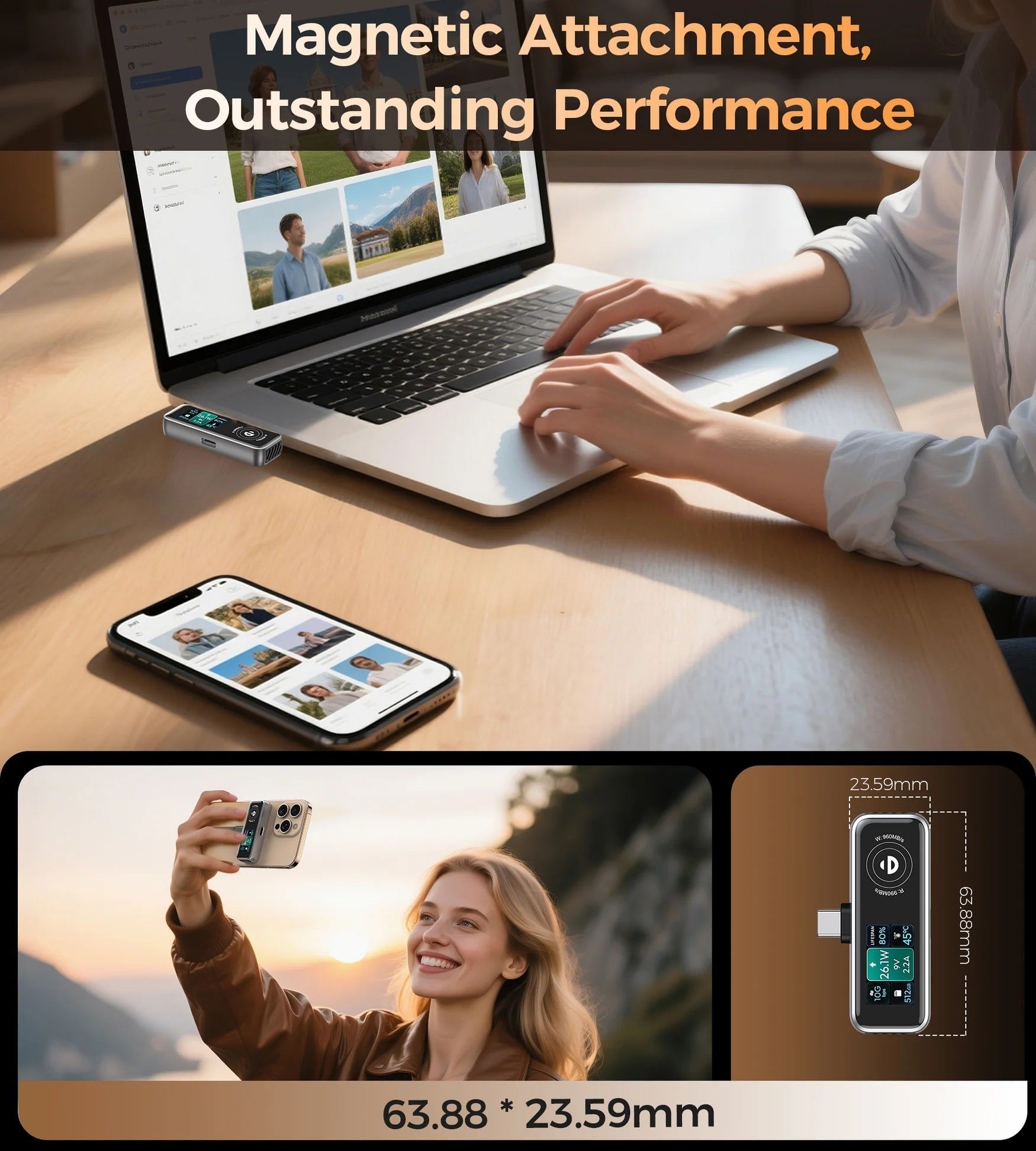 CHOETECH MSE023 Mobile Phone 512GB Portable SSD 10Gbps, Cooling Fan, for Phone Use V28-ELECHOMSE023