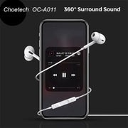 Choetech OC-A011 USB-C In-Ear Headphones 1.2m - White V28-ELECHOOCA011