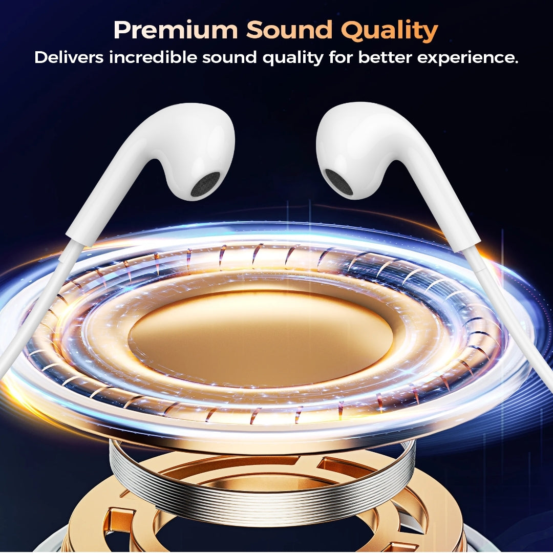 Choetech OC-A016 3.5mm lateral in ear Stereo sound Wired Headphones White V28-ELECHOOCA016