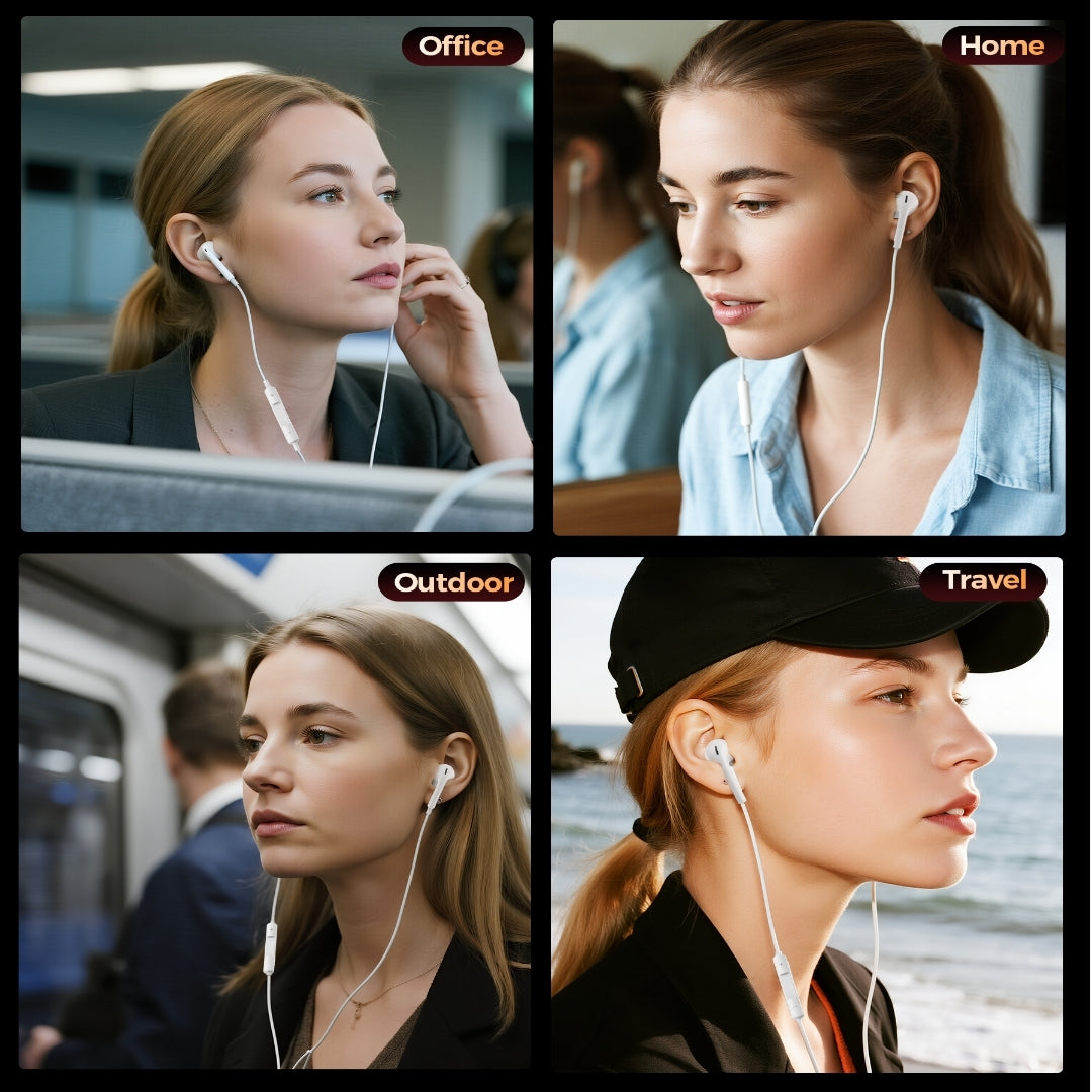 Choetech OC-A016 3.5mm lateral in ear Stereo sound Wired Headphones White V28-ELECHOOCA016