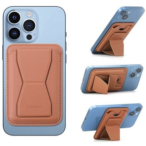CHOETECH PC0003-DBW Magnetic Card Holder for iPhone 12/13/14 (Brown) V28-ELECHOPC0003DBW