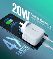CHOETECH PD5002 QC3.0 18W + PD 20W Fast Charger V28-ELECHOPD5002