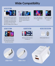 CHOETECH PD5006 33W Dual Port Wall Charger V28-ELECHOPD5006