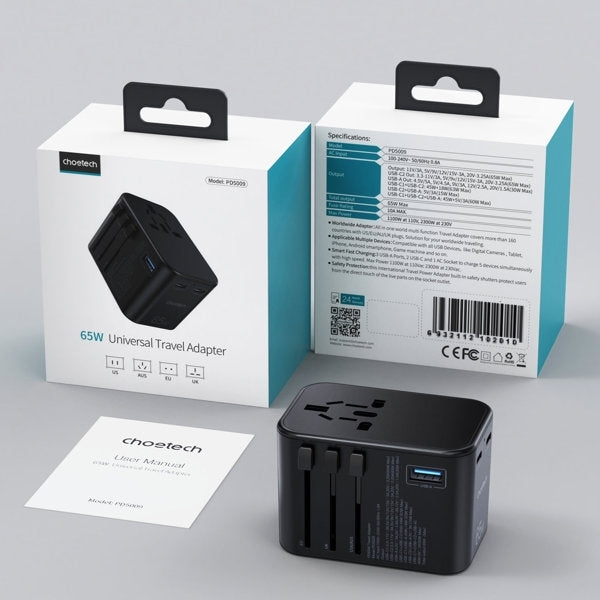 CHOETECH PD5009 65W PD Travel Wall Charger V28-ELECHOPD5009