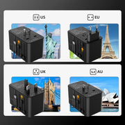 CHOETECH PD5020 35W EU/US/AUS/UK Travel Adapter with Built-in USB-C Cable - Black V28-ELECHOPD5020