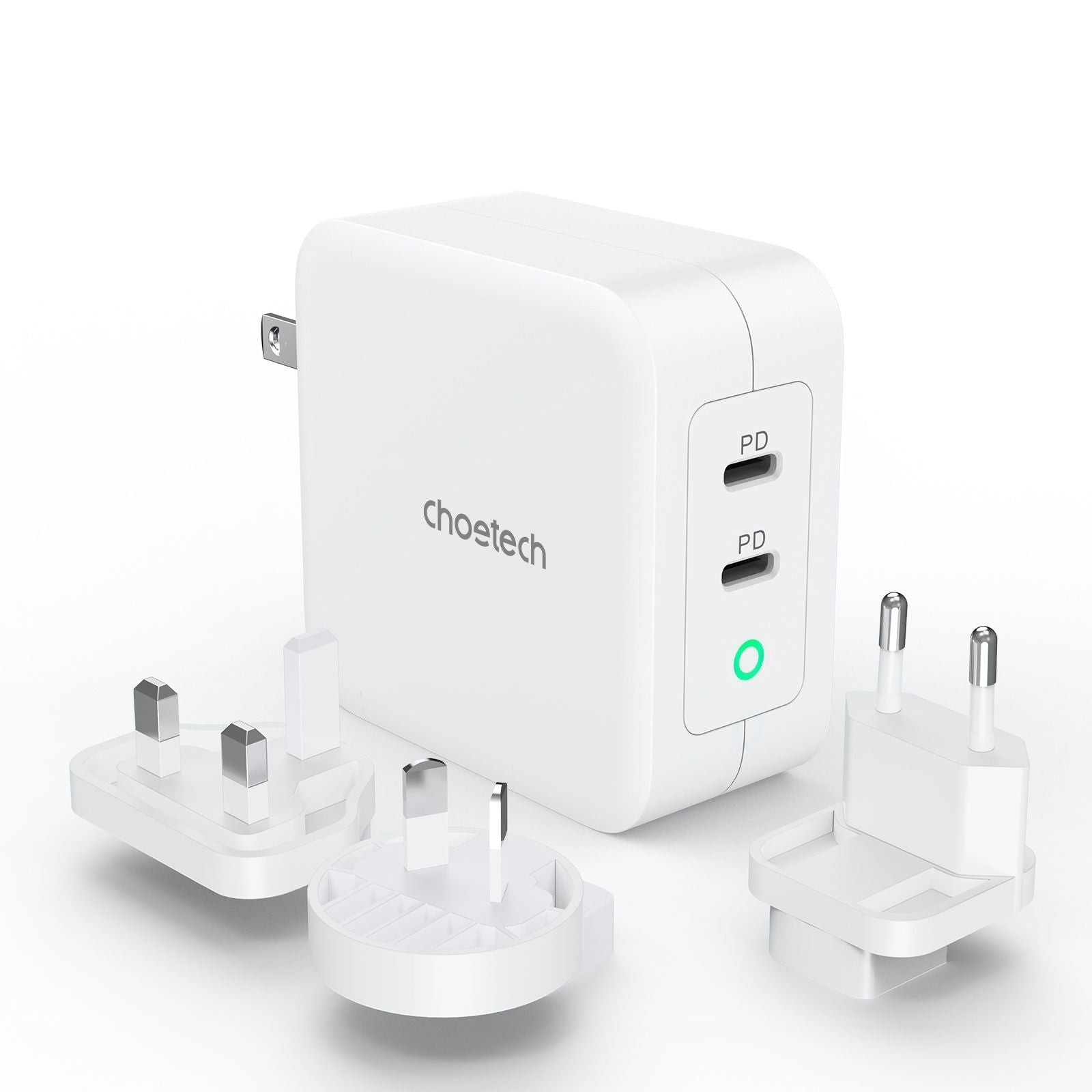 CHOETECH PD6008 GAN Dual Type-C 100w Travel Charger (US/EU/UK/AU) V28-ELECHOPD6008