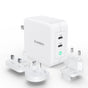 CHOETECH PD6008 GAN Dual Type-C 100w Travel Charger (US/EU/UK/AU) V28-ELECHOPD6008