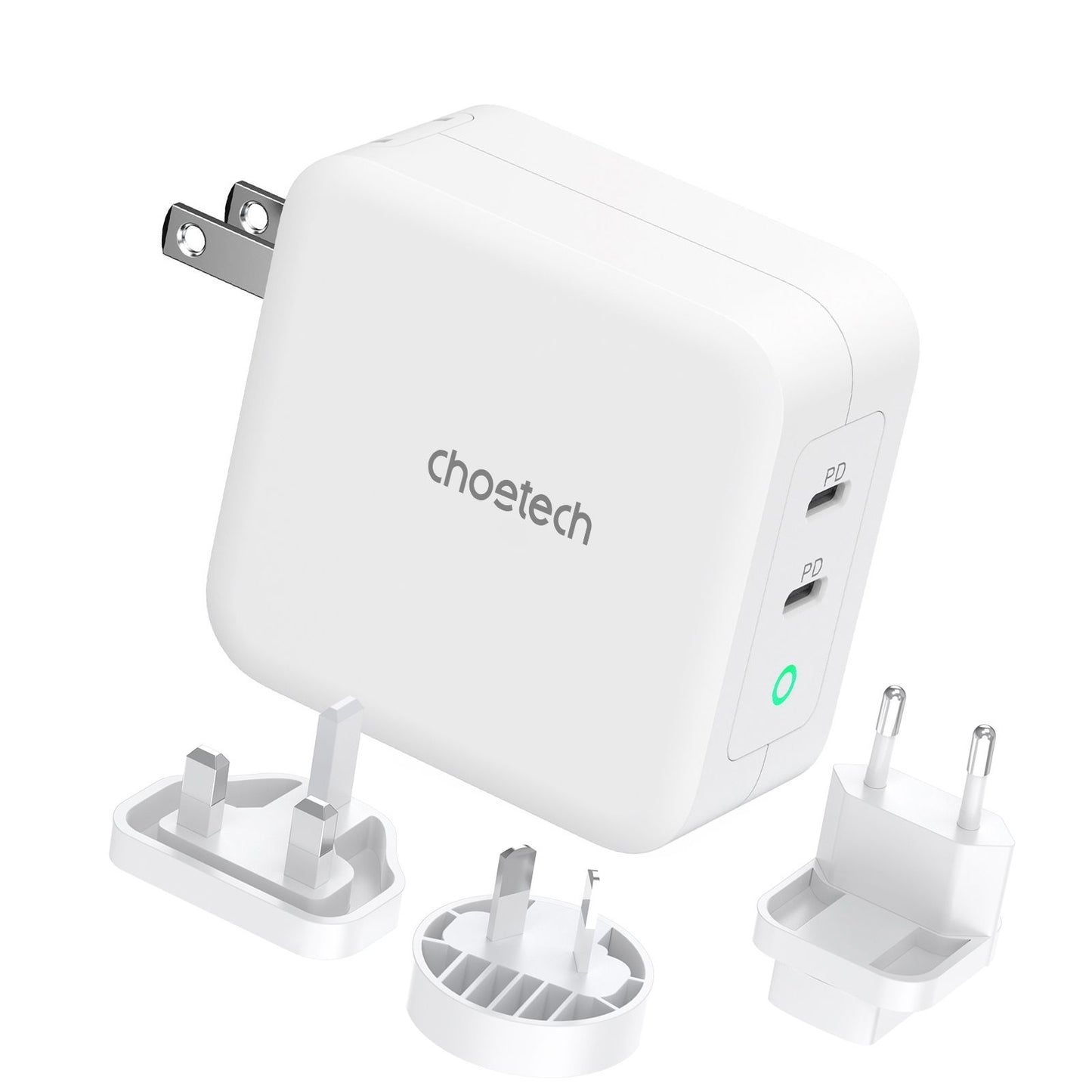 CHOETECH PD6008 GAN Dual Type-C 100w Travel Charger (US/EU/UK/AU) V28-ELECHOPD6008