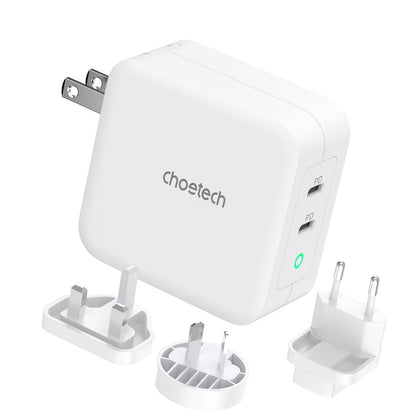 CHOETECH PD6008 GAN Dual Type-C 100w Travel Charger (US/EU/UK/AU) V28-ELECHOPD6008