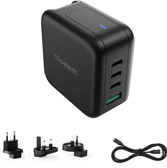CHOETECH PD6055 GAN USB-C + USB-A 70w Travel Charger (US/EU/UK/AU) V28-ELECHOPD6055