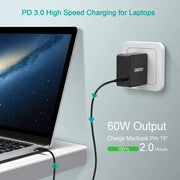 CHOETECH Q4004 60W PD 3.0 Type-C Fast Charging Foldable Adapter USB-C Charger V28-ELECHOQ4004