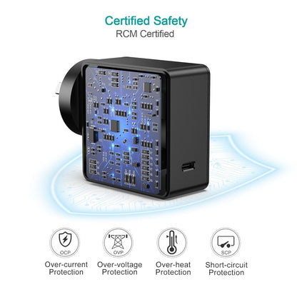 CHOETECH Q4004 60W PD 3.0 Type-C Fast Charging Foldable Adapter USB-C Charger V28-ELECHOQ4004