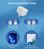 CHOETECH Q5008 PD 35W Dual USB-C Charger V28-ELECHOQ5008