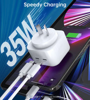 CHOETECH Q5008 PD 35W Dual USB-C Charger V28-ELECHOQ5008