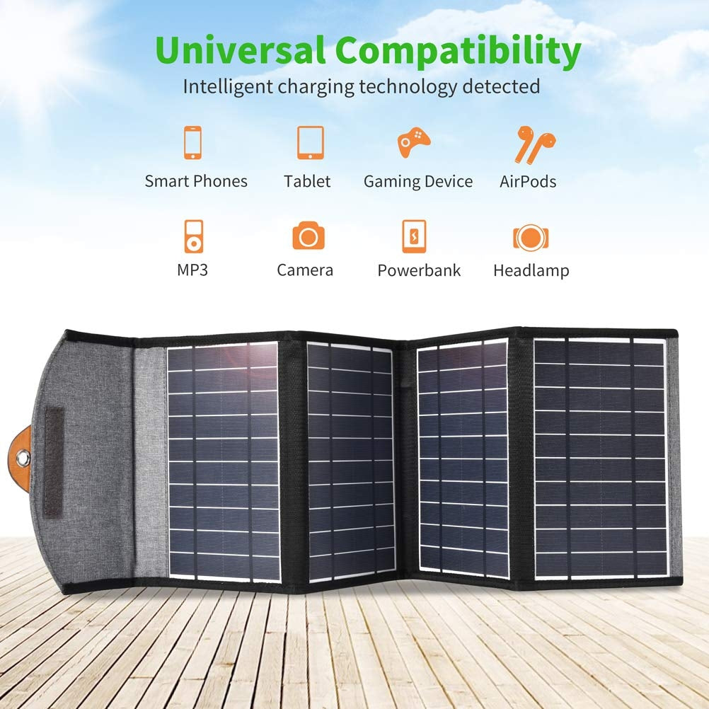 CHOETECH SC005 22W Portable Waterproof Foldable Solar Panel Charger (Dual USB Ports) V28-ELECHOSC005