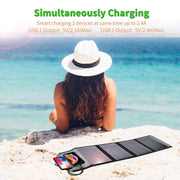 CHOETECH SC005 22W Portable Waterproof Foldable Solar Panel Charger (Dual USB Ports) V28-ELECHOSC005
