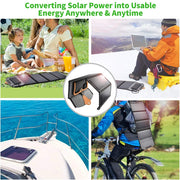 CHOETECH SC005 22W Portable Waterproof Foldable Solar Panel Charger (Dual USB Ports) V28-ELECHOSC005