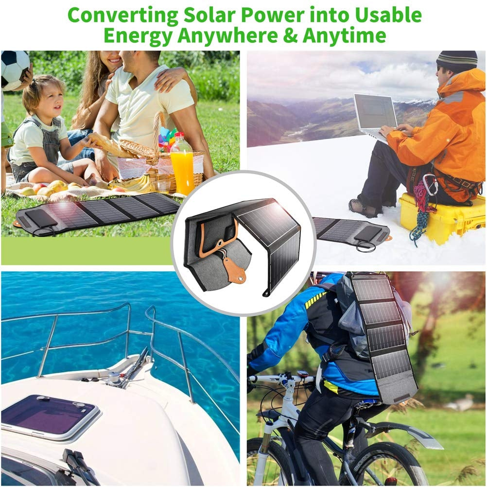 CHOETECH SC005 22W Portable Waterproof Foldable Solar Panel Charger (Dual USB Ports) V28-ELECHOSC005