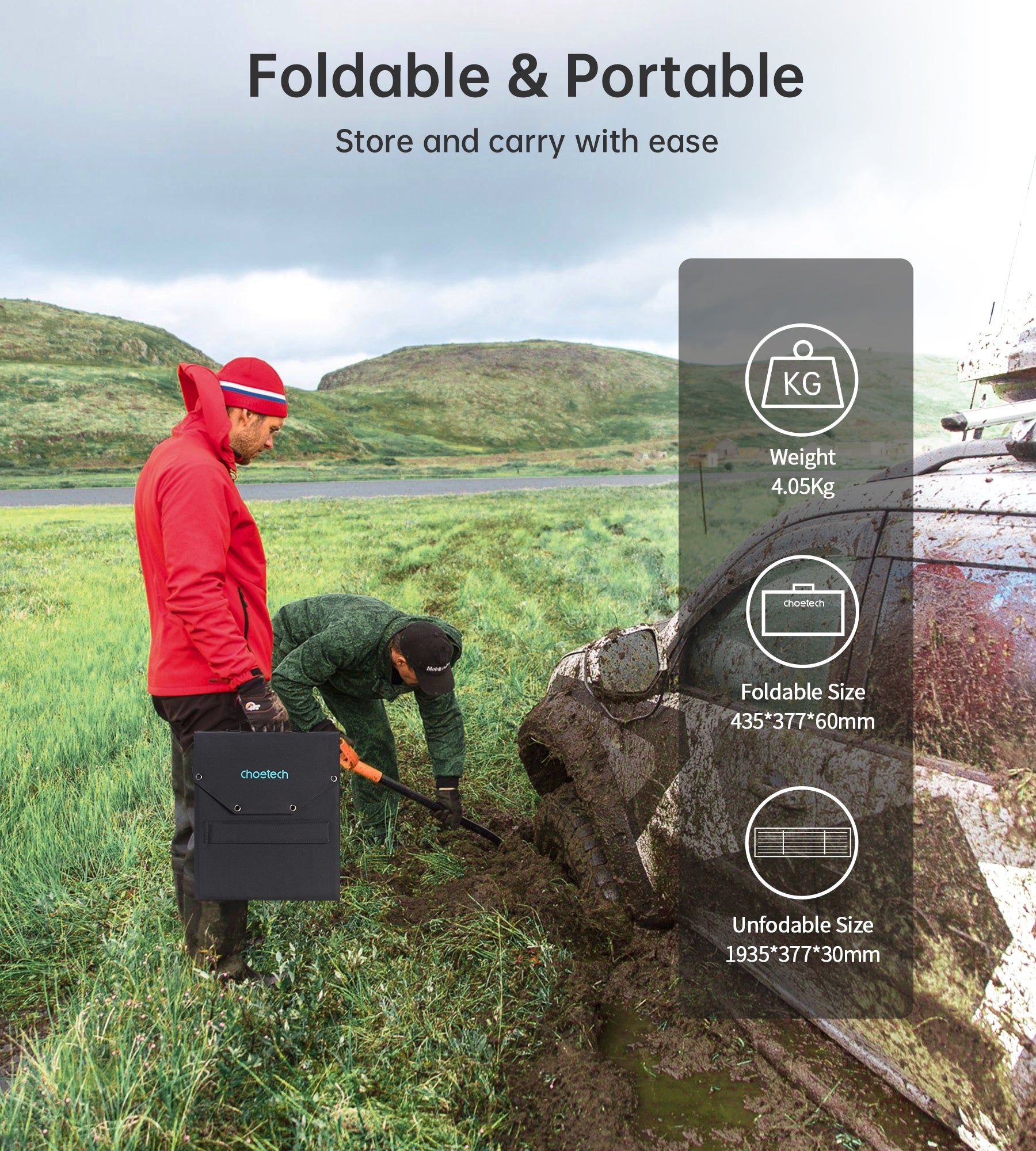 CHOETECH SC009 100W Foldable Solar Charger V28-ELECHOSC009