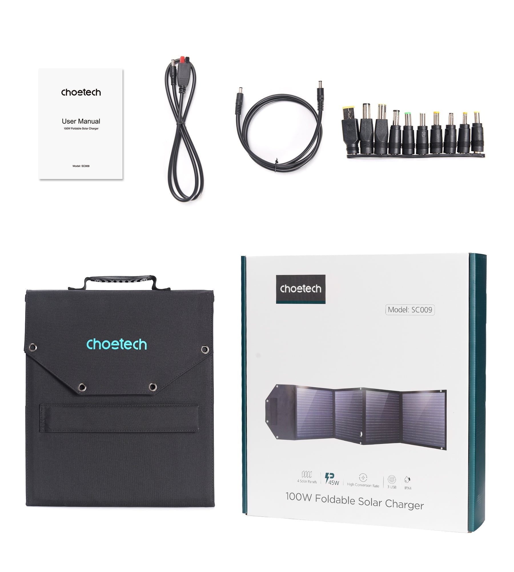 CHOETECH SC009 100W Foldable Solar Charger V28-ELECHOSC009
