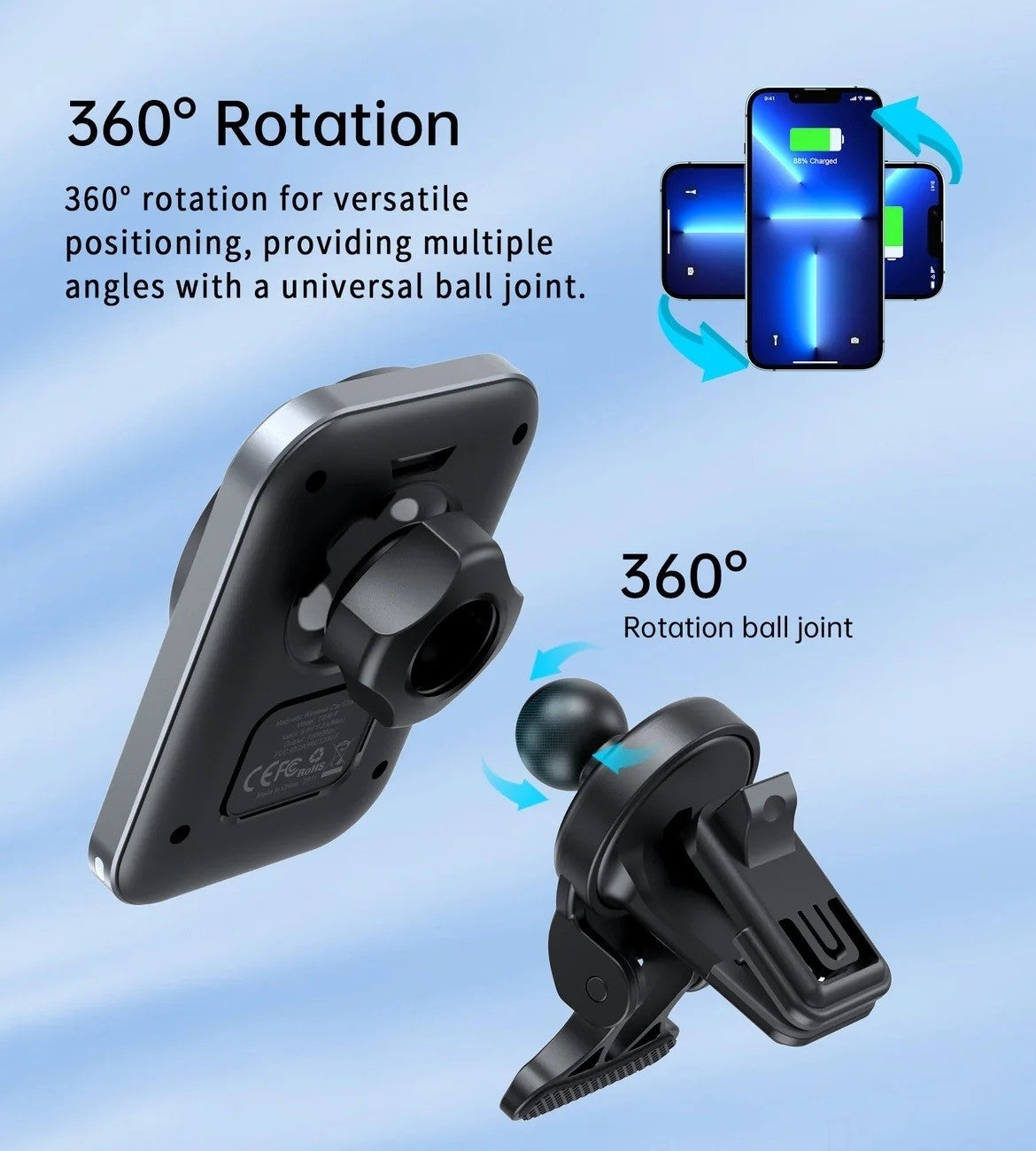 CHOETECH T206-F 15W Magnetic Car Charger Holder V28-ELECHOT206F