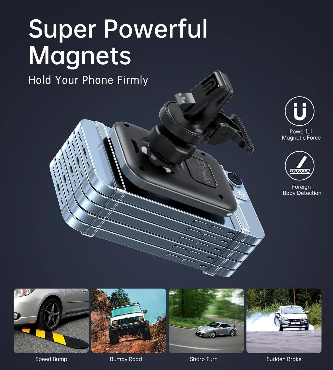 CHOETECH T206-F 15W Magnetic Car Charger Holder V28-ELECHOT206F