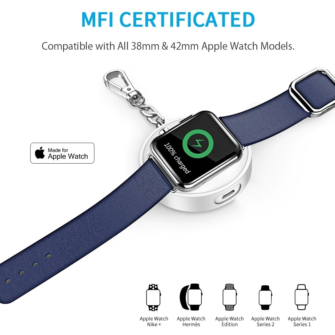 CHOETECH T313 MFI Magnetic Wireless Charger 900mAh power for iWatch (White) V28-ELECHOT313