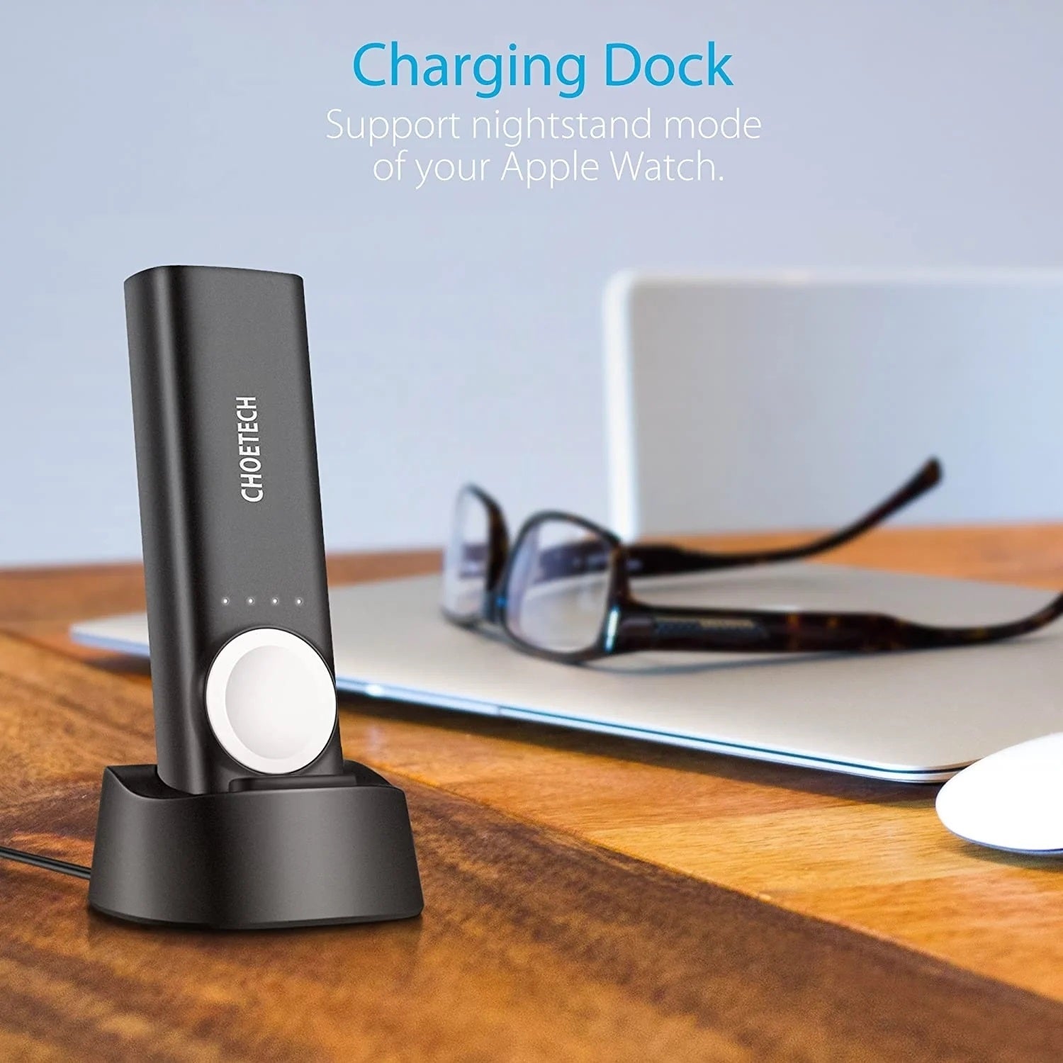 CHOETECH T315 2-in-1 Portable Wireless iWatch Quick Charger 5000mAh Power Bank V28-ELECHOT315