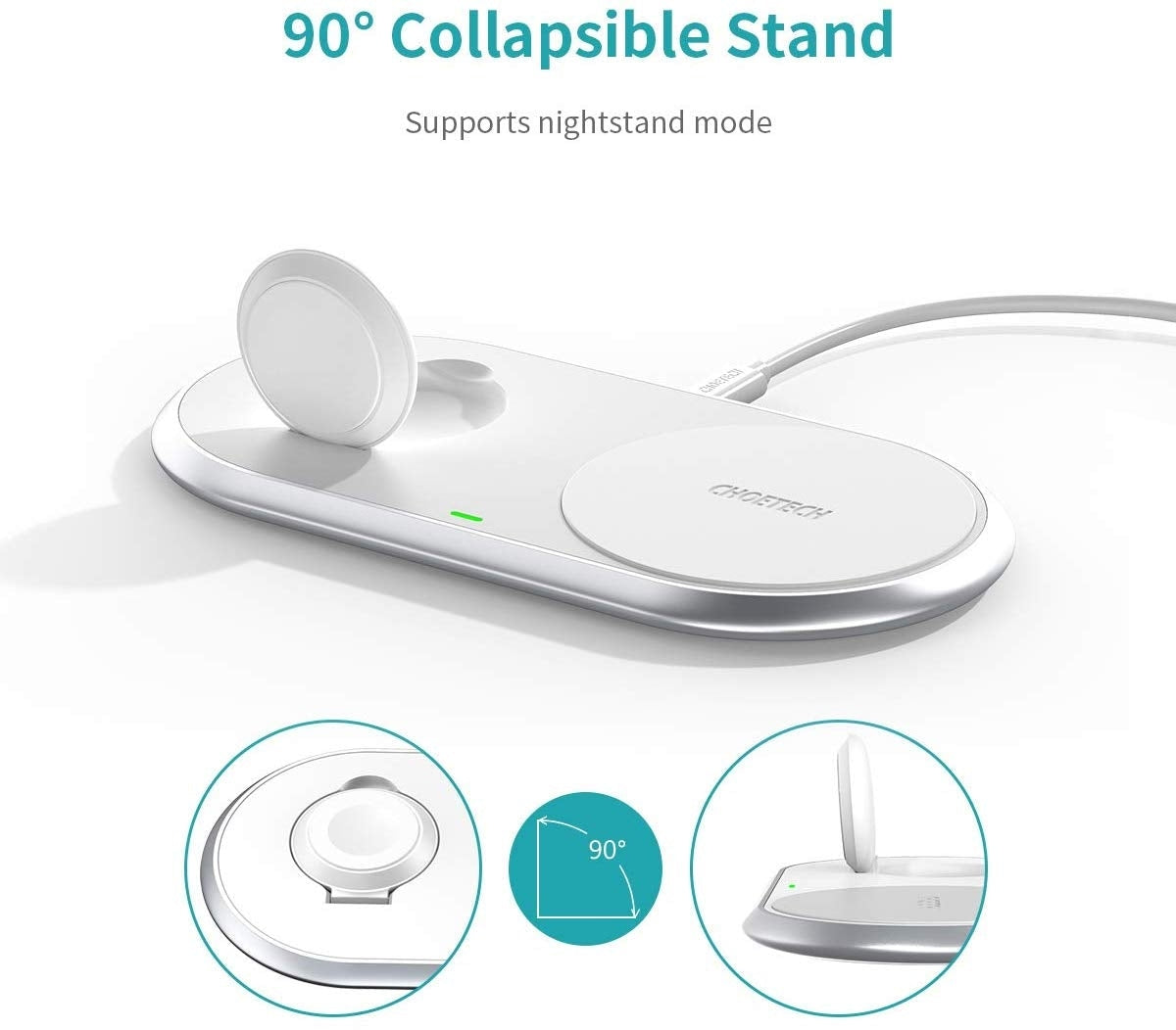 CHOETECH T317 2-in-1 Dual Wireless Charger Pad (MFI Certified) V28-ELECHOT317