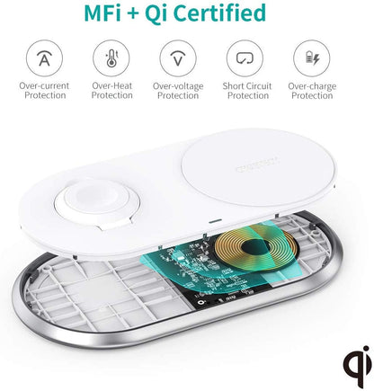 CHOETECH T317 2-in-1 Dual Wireless Charger Pad (MFI Certified) V28-ELECHOT317