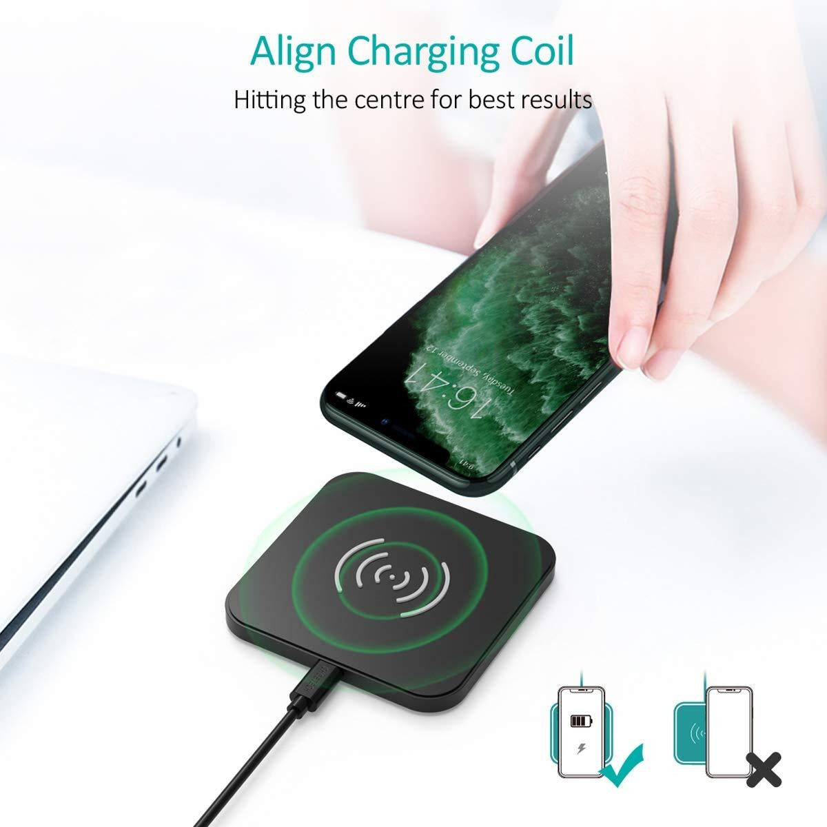 CHOETECH T511BW Fast Wireless Charging Pad Black And White 2 Pack V28-ELECHOT511BW